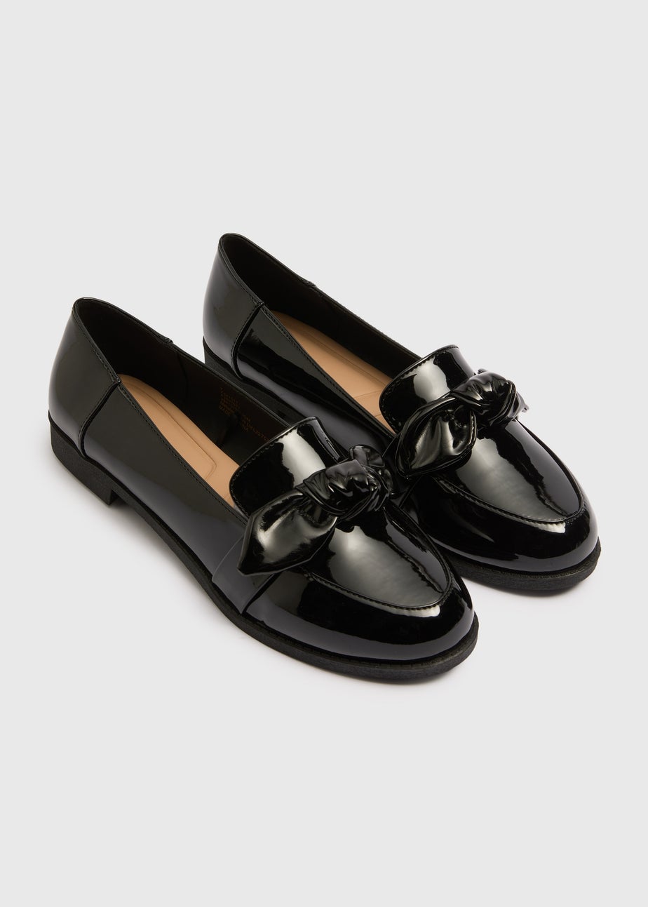 Black Patent Bow Loafers