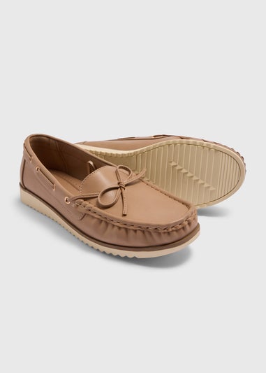 Soleflex Beige Boat Loafers