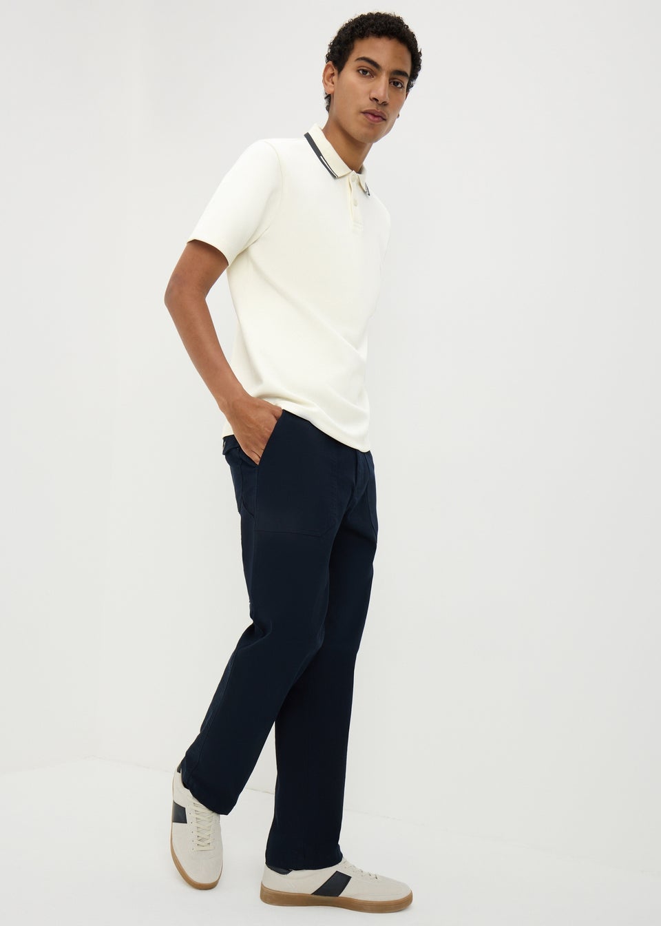 Ecru Tipped Polo Shirt