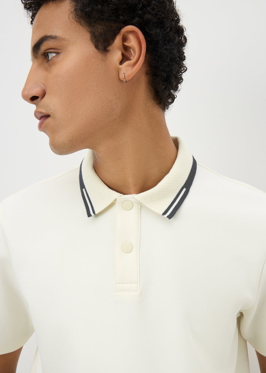 Ecru Tipped Polo Shirt