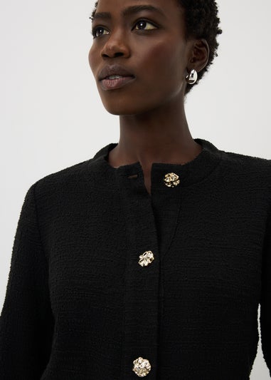 Black Boucle Button Co Ord Cardigan