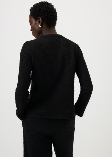 Black Boucle Button Co Ord Cardigan