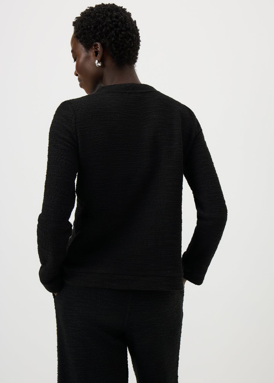 Black Boucle Button Co Ord Cardigan