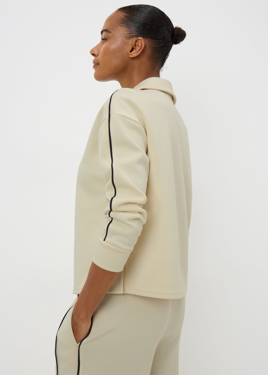 Cream Scuba Rugby Collar Co Ord Top