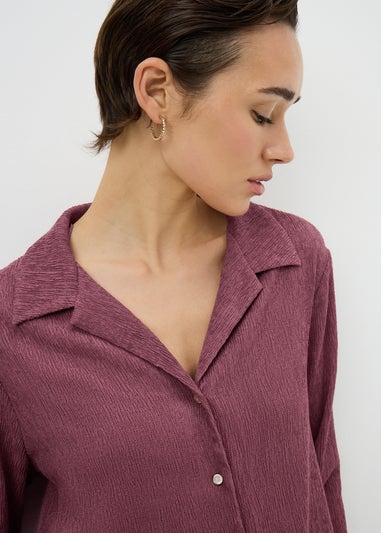 Berry Textured Co Ord Shirt