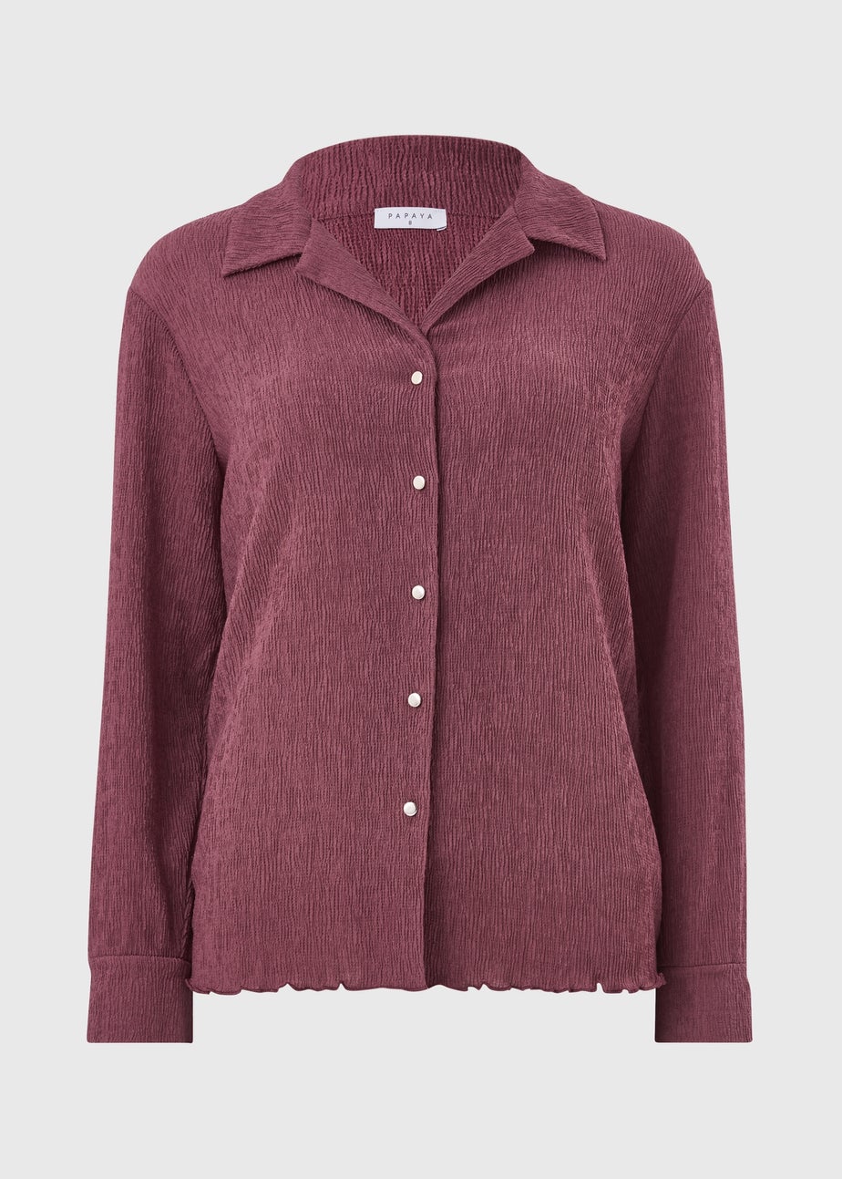 Berry Textured Co Ord Shirt