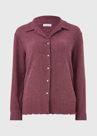 Berry Textured Co Ord Shirt