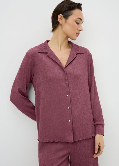 Berry Textured Co Ord Shirt