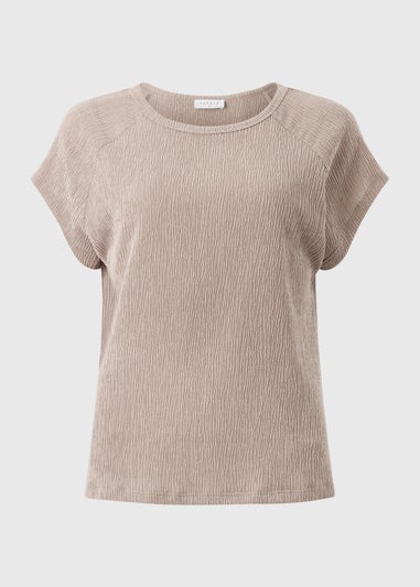 Taupe Textured Co Ord T-Shirt