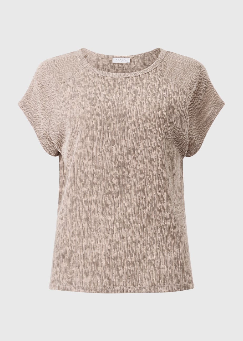 Taupe Textured Co Ord T-Shirt