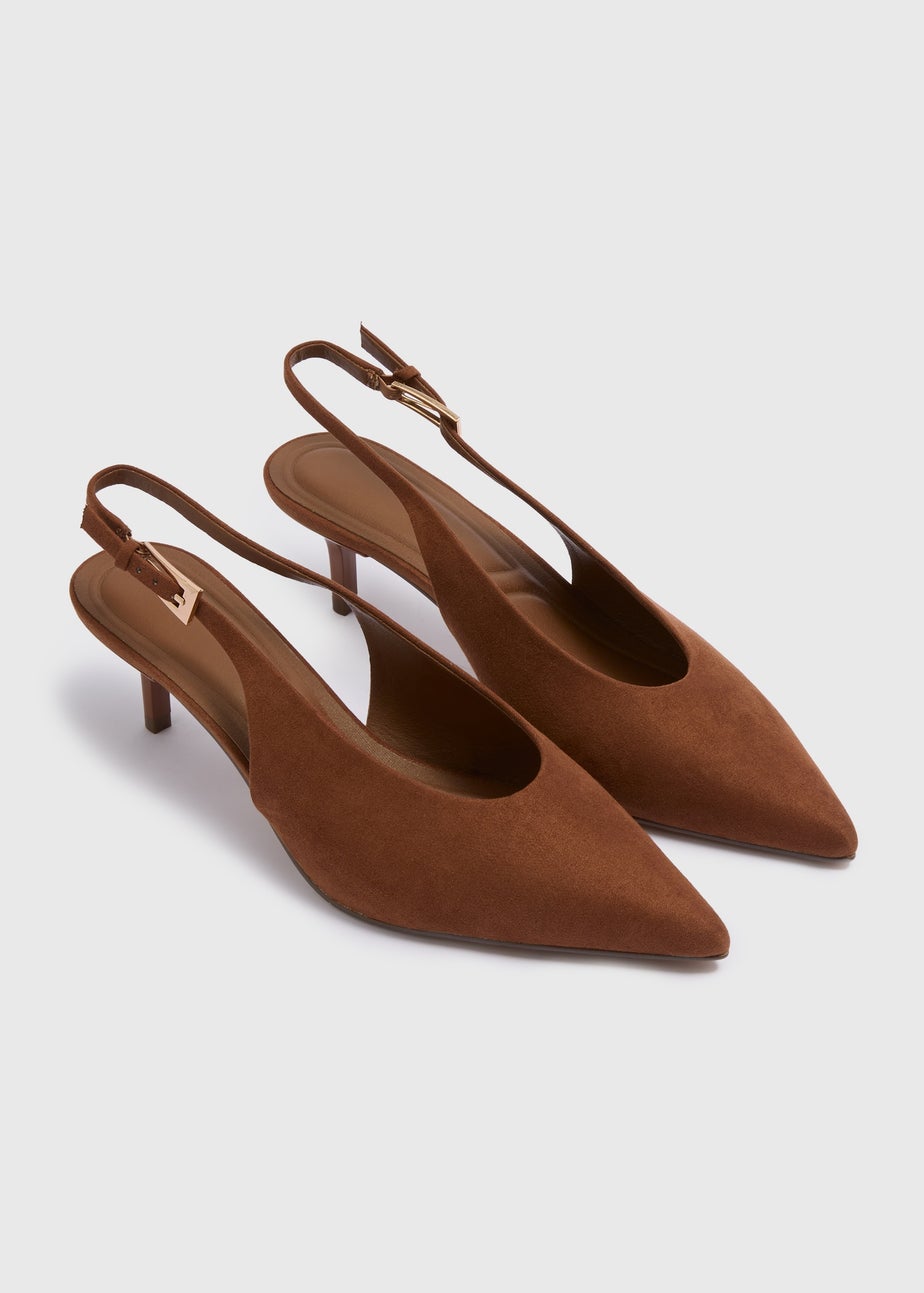 Tan High Vamp Point Heels