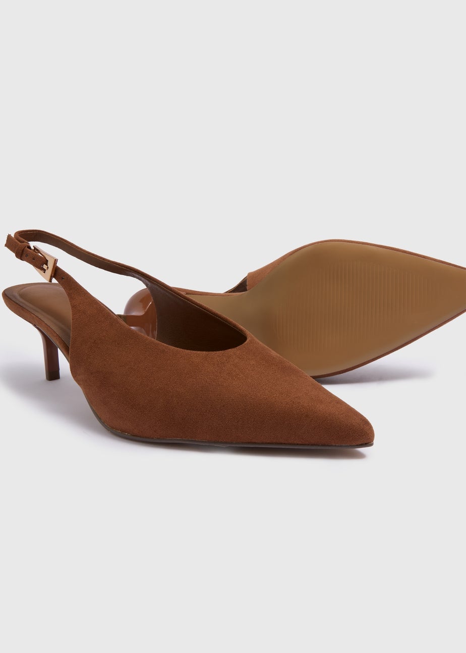 Tan High Vamp Point Heels