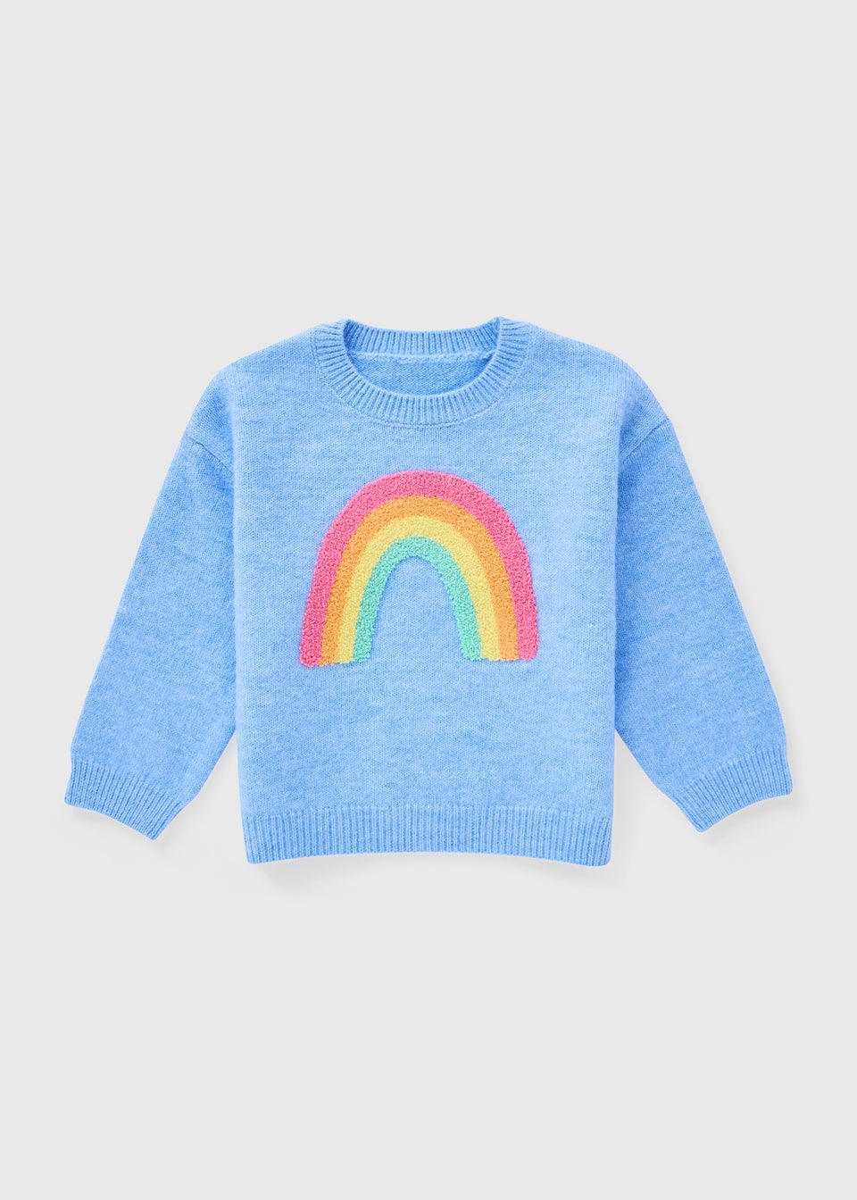 Girls Blue Rainbow Knit Jumper (1-7yrs)