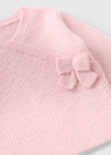 Girls Pink Ballet Wrap Bow Jumper (1-7yrs)