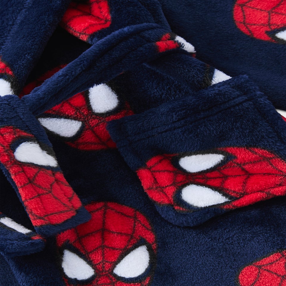 Spiderman Boys Navy Dressing Gown (1-7yrs)