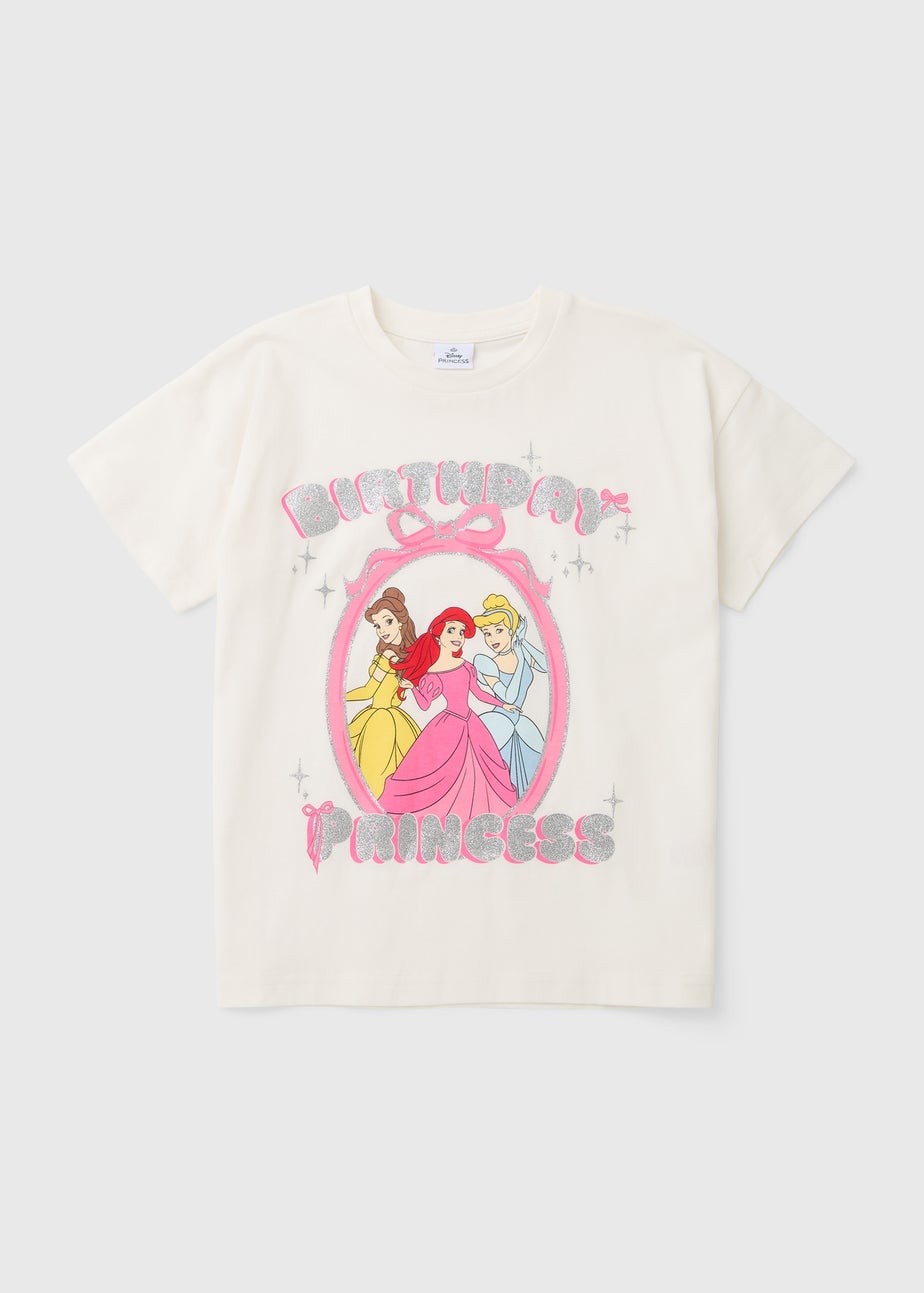 Disney Girls Cream Princess Birthday T-Shirt (3-9yrs)