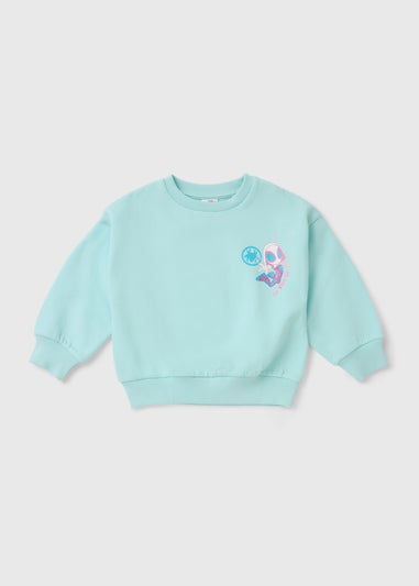 Girls Blue Ghost Spider Sweatshirt (1-7yrs)