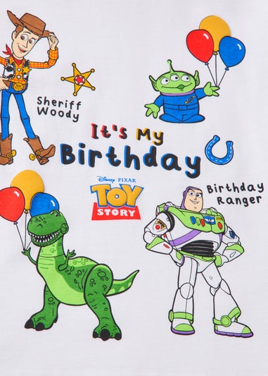 Toy Story Boys White Birthday T-Shirt (1-7yrs)