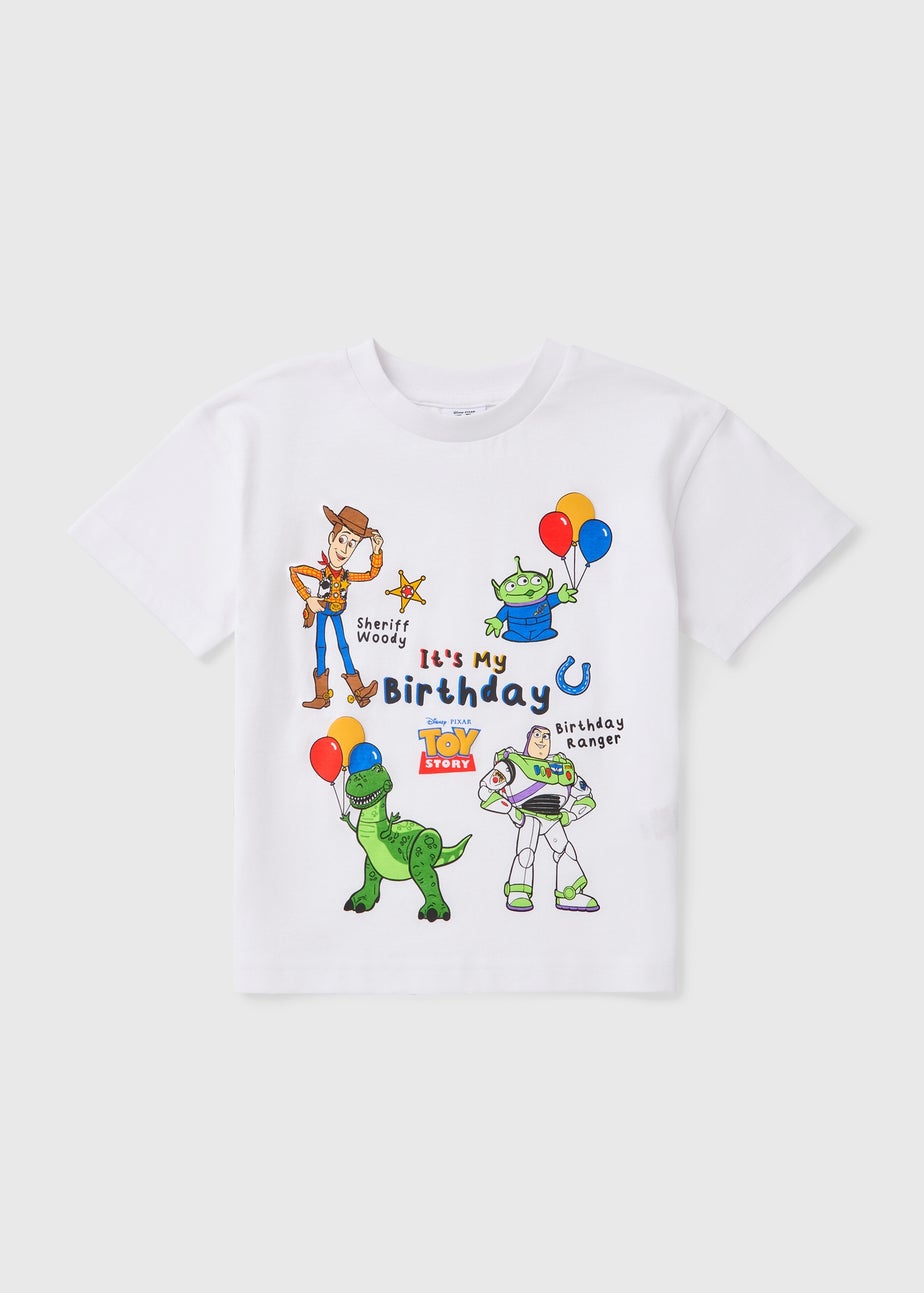 Toy Story Boys White Birthday T-Shirt (1-7yrs)
