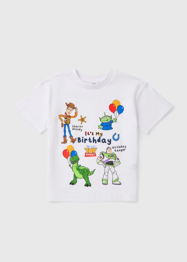 Toy Story Boys White Birthday T-Shirt (1-7yrs)