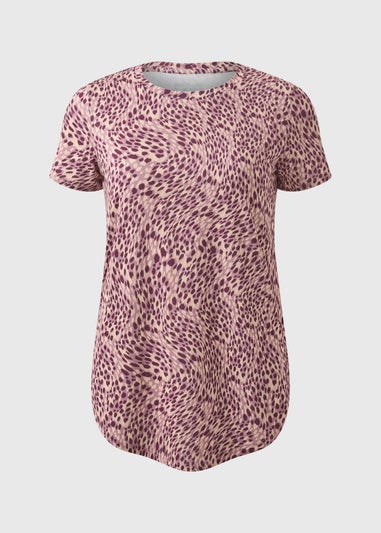 Rose Leopard Spot Longline T-Shirt