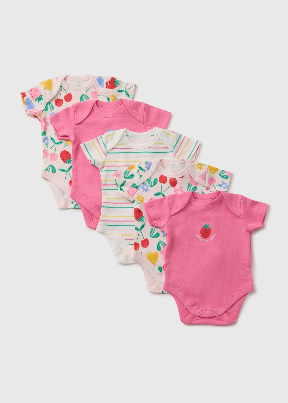 5 Pack Baby Multicolour Fruit Bodysuits (Newborn-23mths)