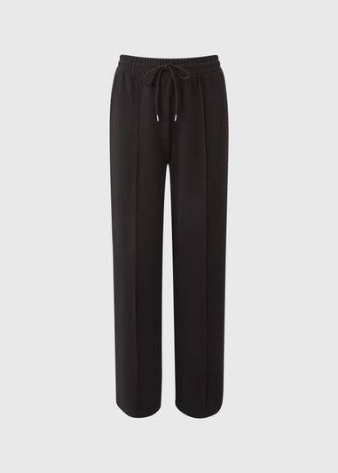 Black Seam Front Wide Leg Trousers