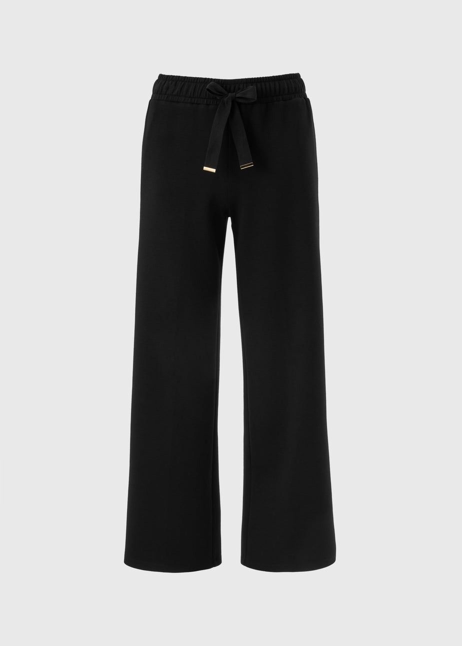 Black Scuba Wide Leg Co Ord Trousers