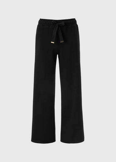 Black Scuba Wide Leg Co Ord Trousers