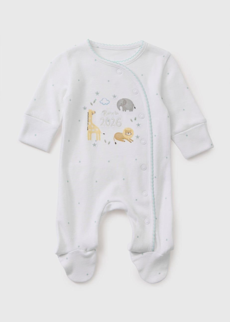 Baby White Born In 2026 Sleepsuit (Newborn-3mths)