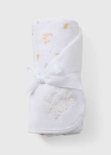 Baby White Born In 2026 Blanket