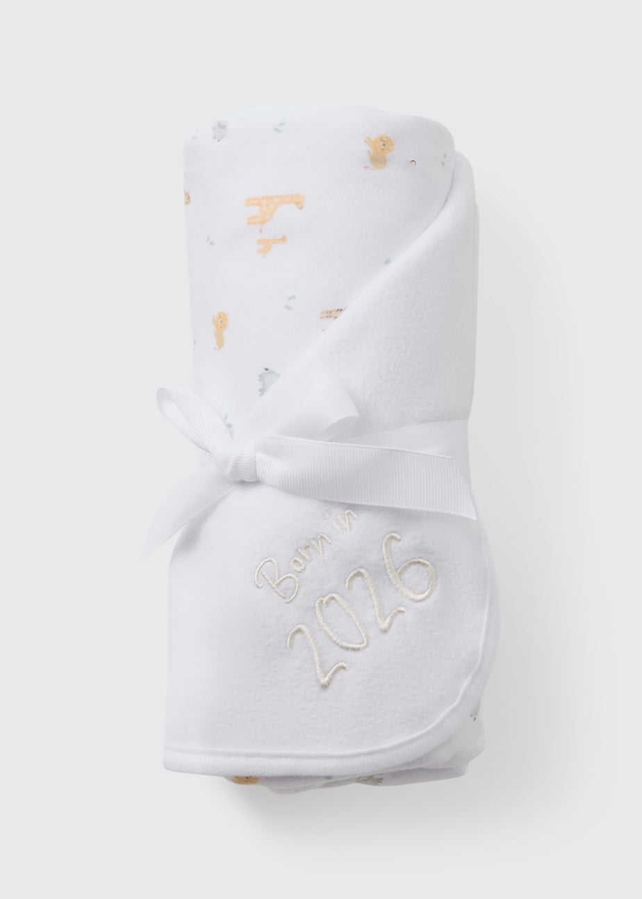 Baby White Born In 2026 Blanket