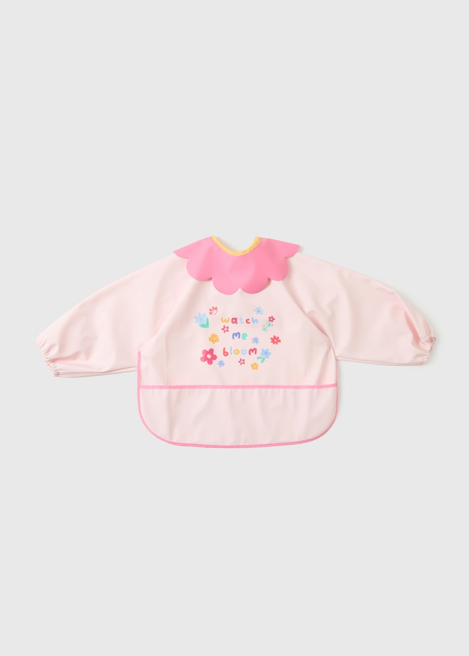 Baby Pink Floral Coverall Bib