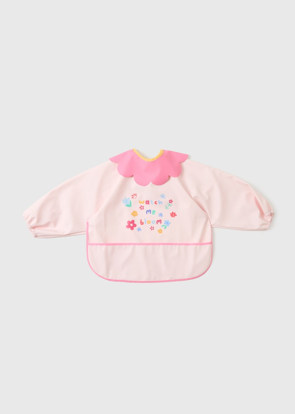 Baby Pink Floral Coverall Bib