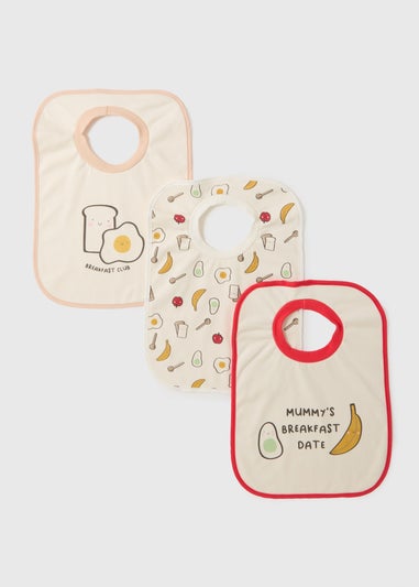 3 Pack Baby Beige Food Bibs