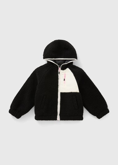 Girls Black Sports Borg Jacket (7-15yrs)