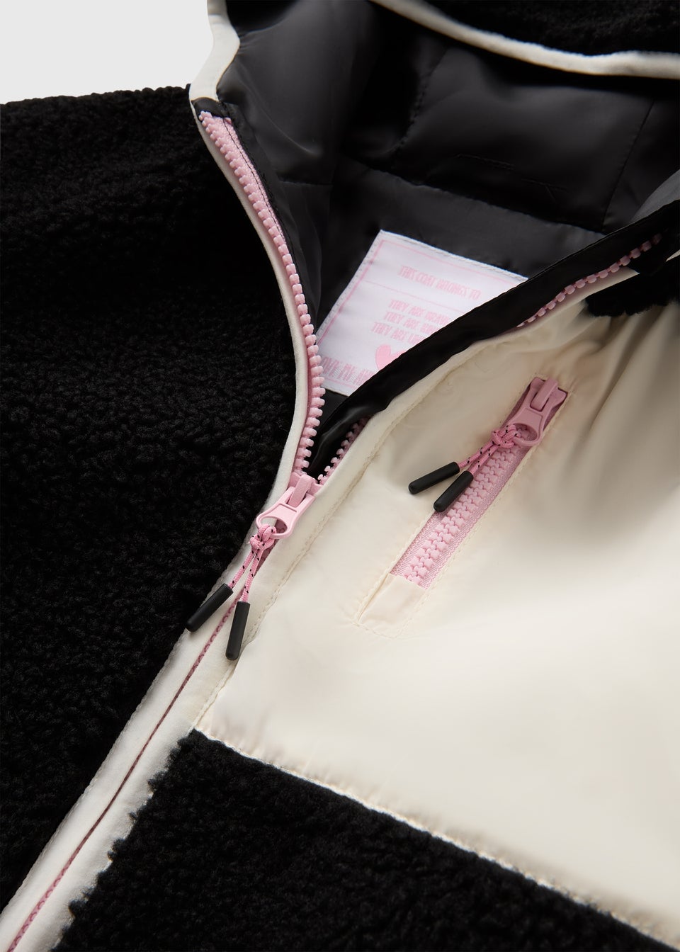 Girls Black Sports Borg Jacket (7-15yrs)