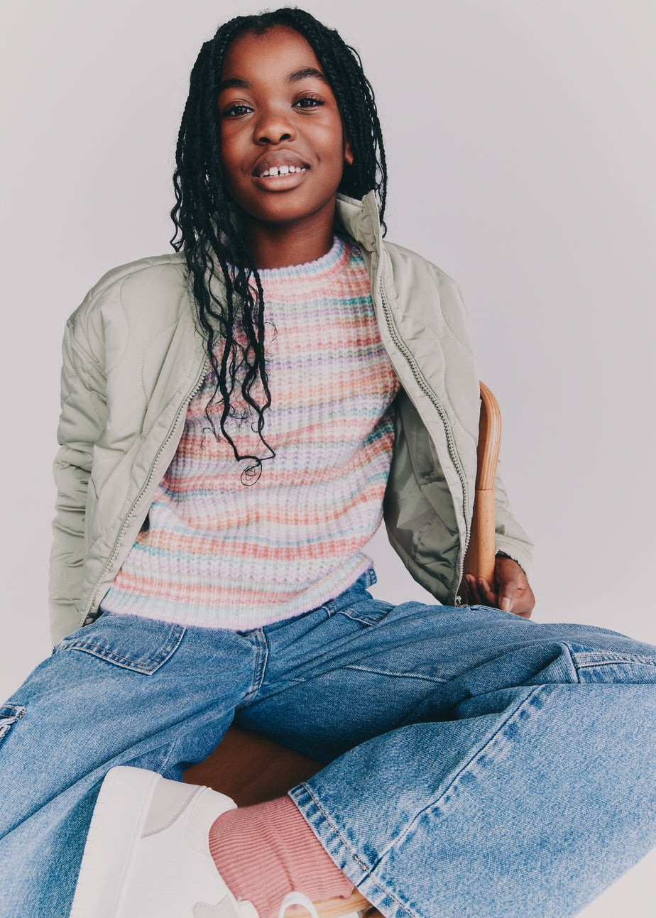 Girls Khaki Quilted Jacket (7-15yrs)