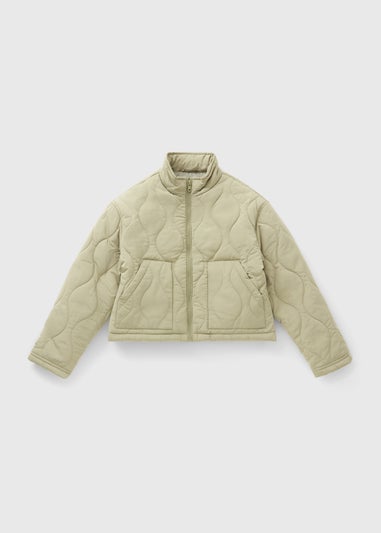Girls Khaki Quilted Jacket (7-15yrs)