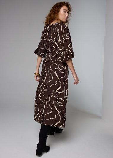 Et Vous Brown Wiggle Print Midaxi Dress
