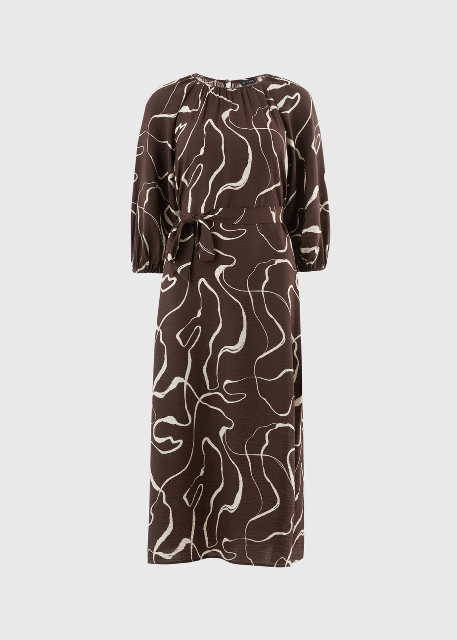 Et Vous Brown Wiggle Print Midaxi Dress