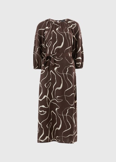 Et Vous Brown Wiggle Print Midaxi Dress