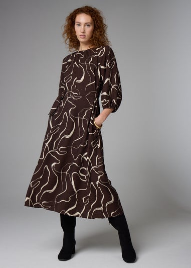 Et Vous Brown Wiggle Print Midaxi Dress