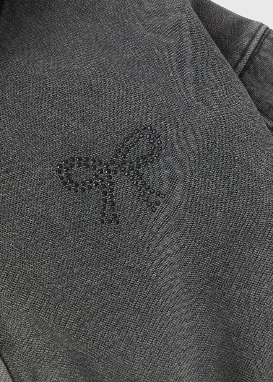 Girls Grey Acid Wash Zip Up Hoodie (7-15yrs)