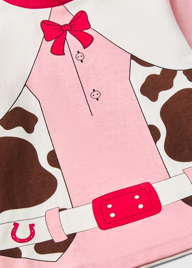 Girls Pink Dress Up Cowgirl Pyjama Set (1-7yrs)