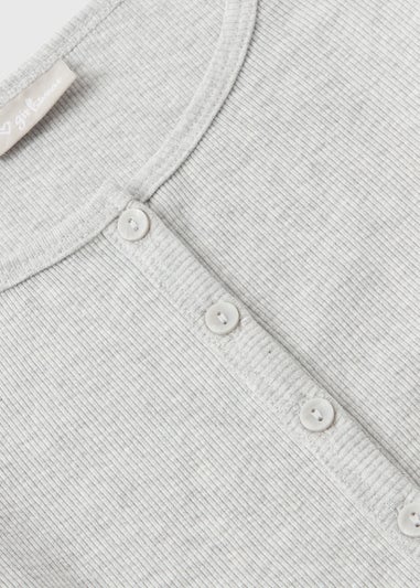 Girls Grey Button Henley Cardigan (7-15yrs)