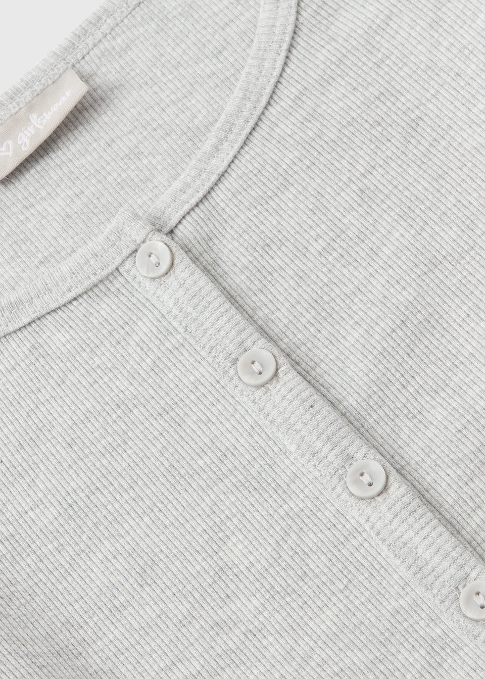 Girls Grey Button Henley Cardigan (7-15yrs)