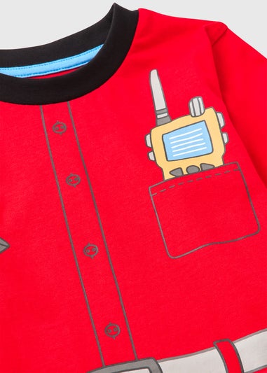 Kids Red Firefighter Dress Up Pyjama Set (1-7yrs)