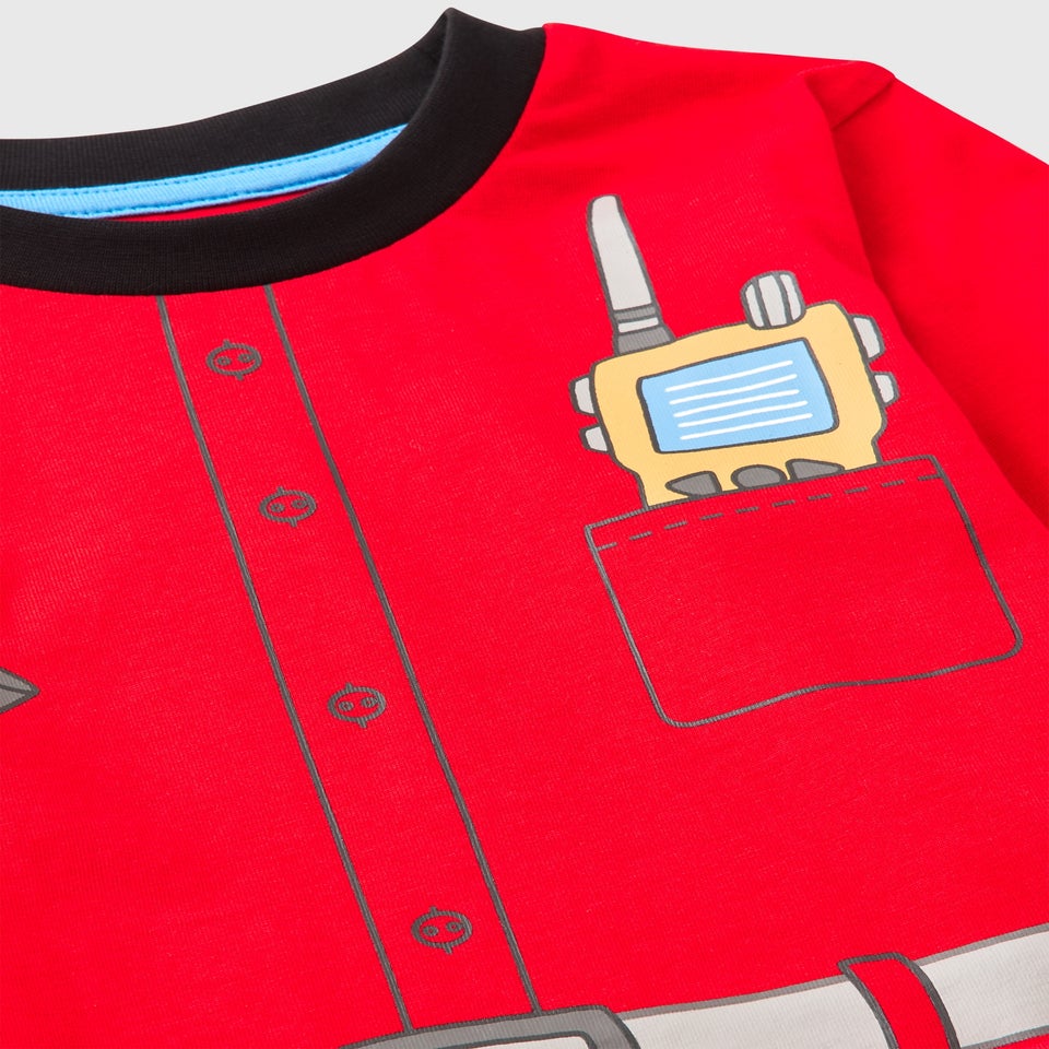 Kids Red Firefighter Dress Up Pyjama Set (1-7yrs)