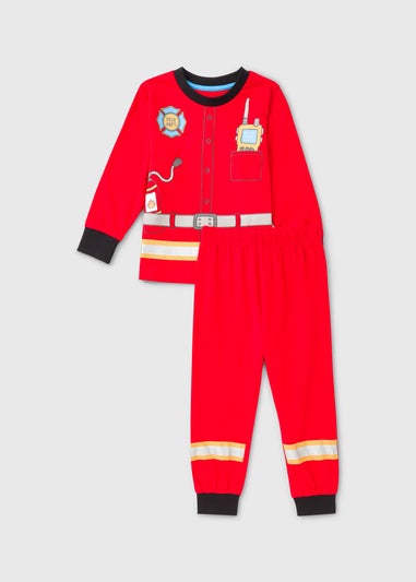 Kids Red Firefighter Dress Up Pyjama Set (1-7yrs)